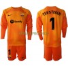 Original Trikotsatz FC Barcelona Ter Stegen 1 Torwart Ausweichtrikot 2022-23 Langarm Für Kinder